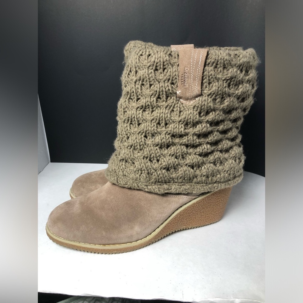 Dr. Scholl's Taupe Knit Wedge Boots size 10